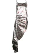 Marques'almeida Floral Print Asymmetric Dress - Silver