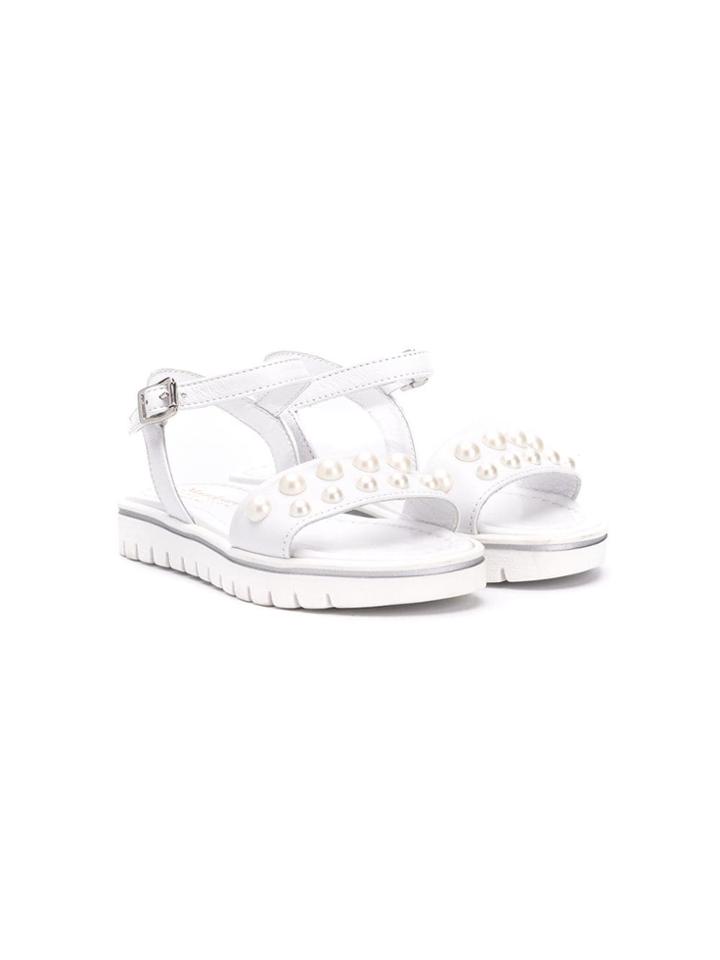 Montelpare Tradition Teen Pearl Embellished Sandals - White