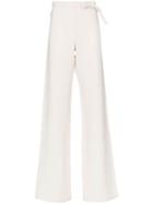 A Plan Application High-waisted Wide Leg Hemp Trousers - Neutrals