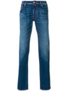 Jacob Cohen Stonewashed Slim Fit Jeans - Blue