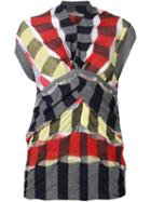 Junya Watanabe Comme Des Garçons Strap Wrap Sleeveless Top, Women's, Size: Small, Grey, Polyester