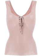 Tom Ford Lace-up Sleeveless Top - Pink & Purple