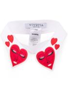 Vivetta Hearts Collar, Women's, White, Cotton
