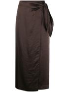 Nanushka High Waist Wrap Style Skirt - Brown