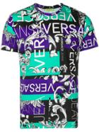 Versace Jeans All-over Logo Print T-shirt - Purple