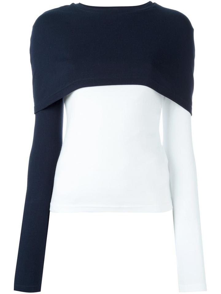 Jacquemus Asymmetrical Overlay Top, Women's, Size: 40, Blue, Cotton
