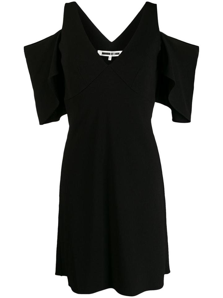 Mcq Alexander Mcqueen Cold Shoulder Dress - Black
