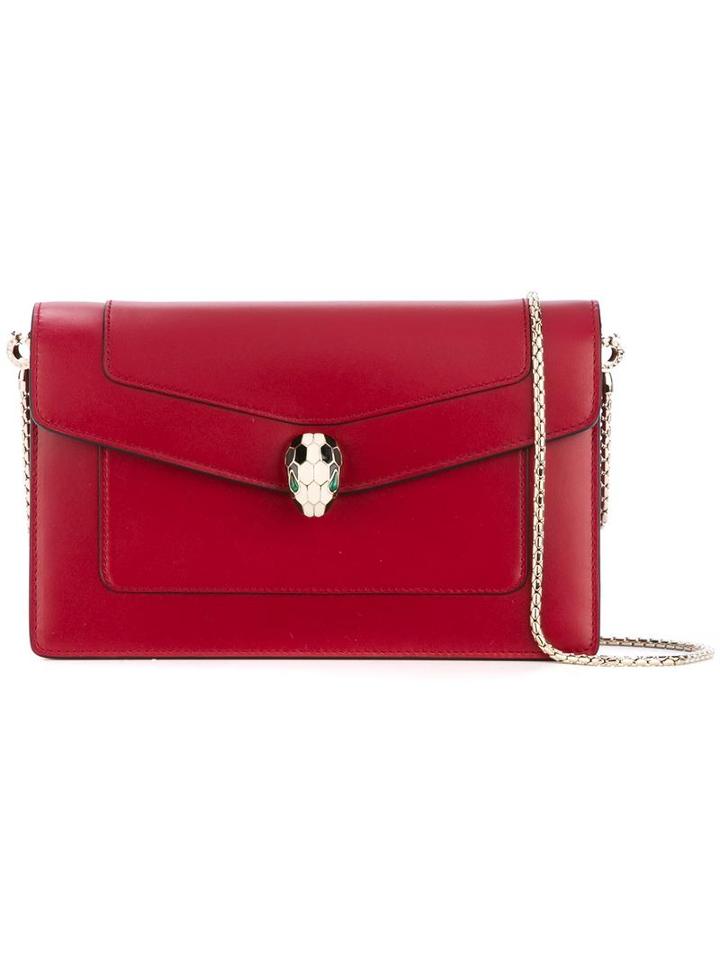 Bulgari Serpent Crossbody Bag, Women's, Red