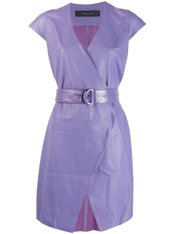 Federica Tosi Belted Waist Dress - Purple