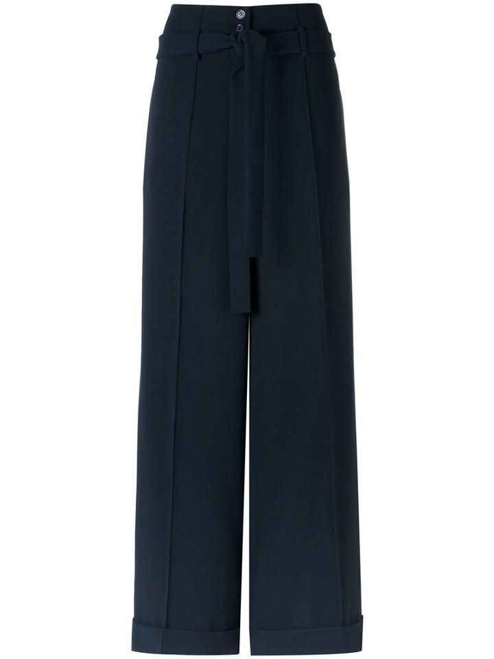 Gloria Coelho - Wide Leg Trousers - Women - Polyester - 36, Women's, Blue, Polyester