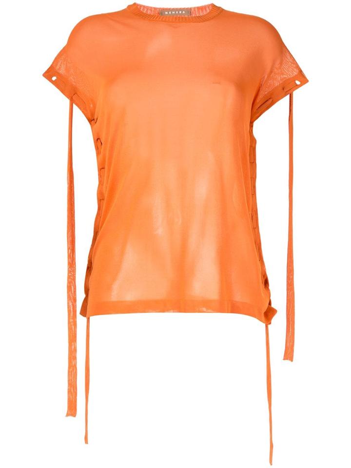 Nehera Tassel-detail Fitted Top - Orange