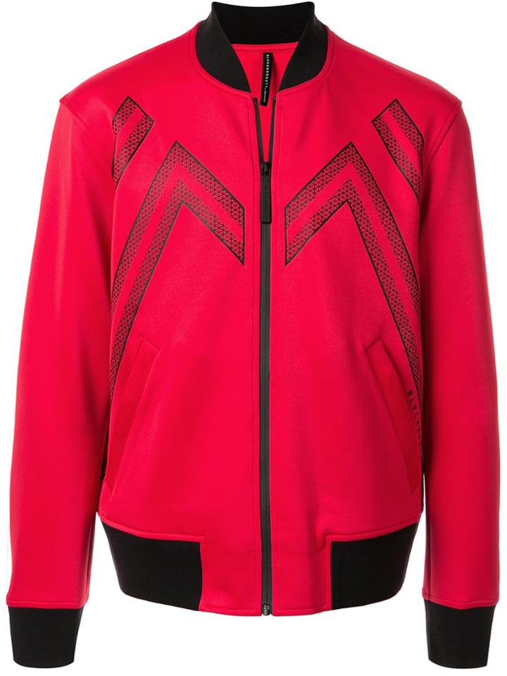 Blackbarrett Geometric Detail Bomber Jacket - Red
