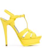 Saint Laurent Tribute Sandals, Women's, Size: 39, Yellow/orange, Leather