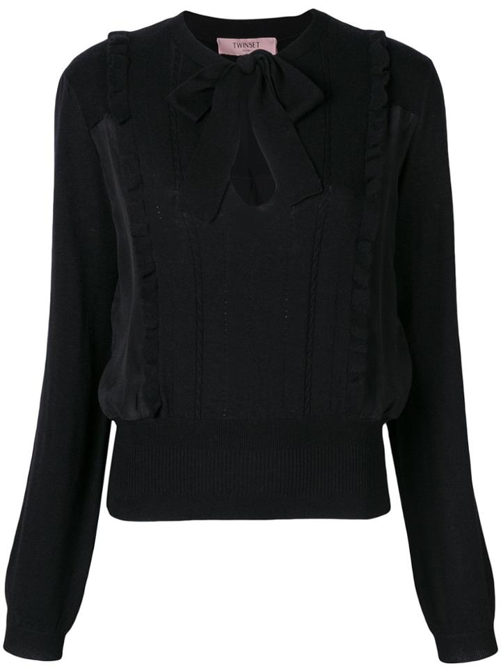 Twin-set Bow Blouse - Black