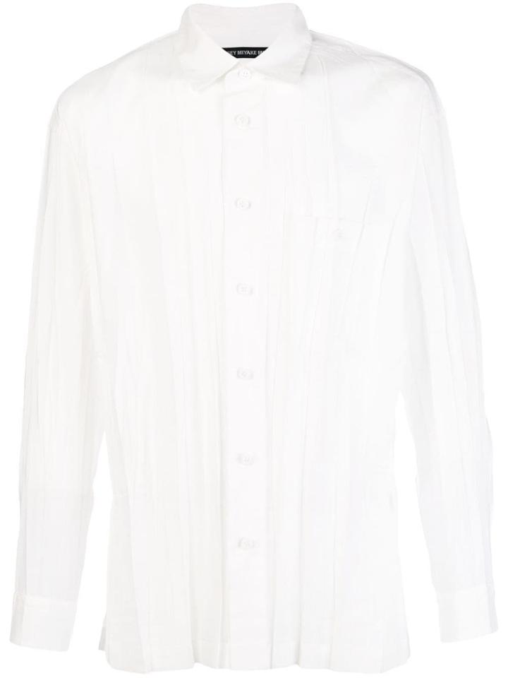 Issey Miyake Men Creased Effect Shirt - White
