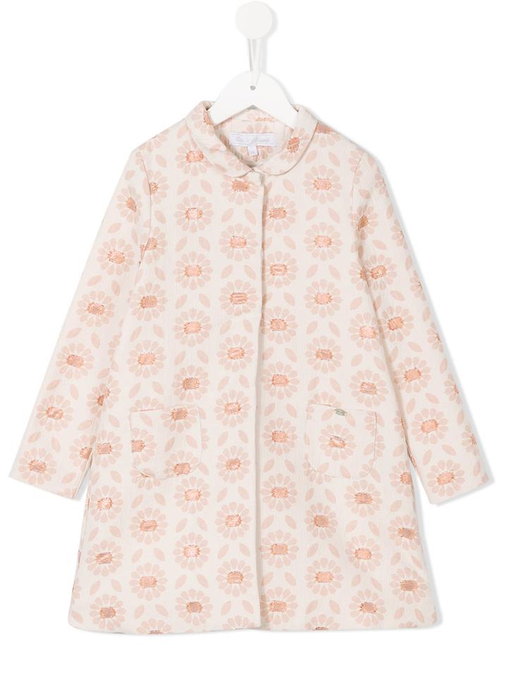 Tartine Et Chocolat Floral Print Coat, Girl's, Size: 8 Yrs, Pink/purple