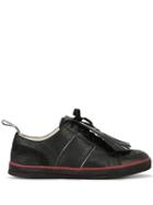 Chanel Pre-owned Fringed Logo Lace-up Sneakers - Black
