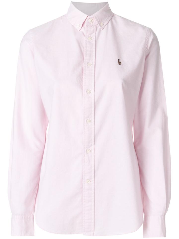 Polo Ralph Lauren Button-down Logo Shirt - Pink & Purple