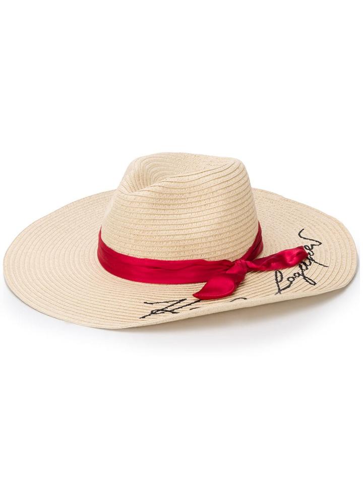 Karl Lagerfeld K/signature Fedora Hat - Neutrals
