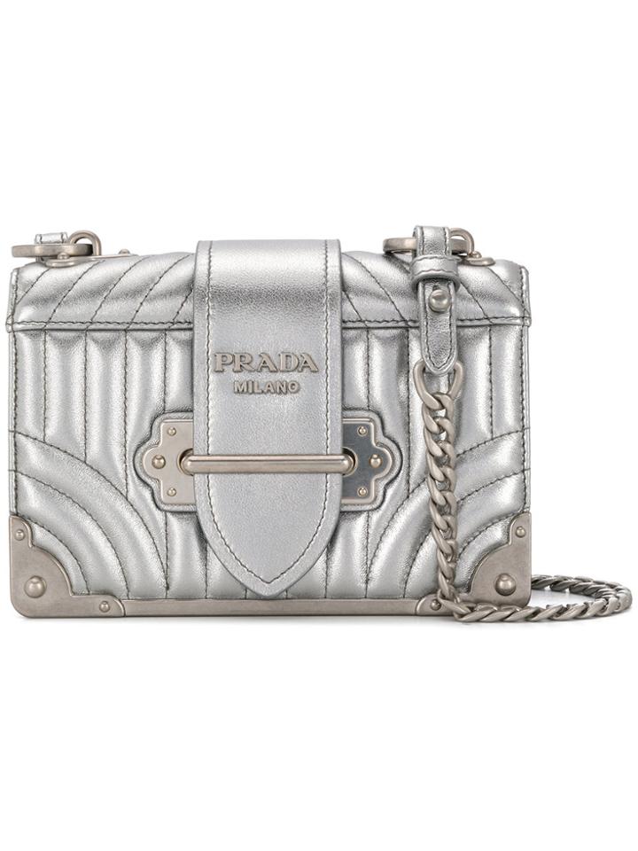 Prada Cahier Diagramme Shoulder Bag - Grey