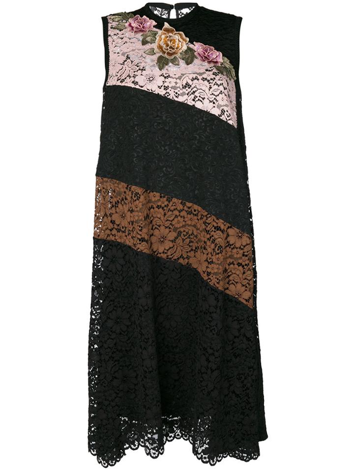 Antonio Marras Striped Lace Dress - Black