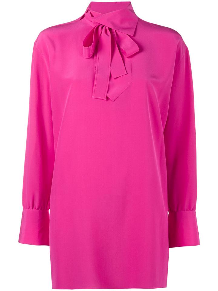 Valentino High Neck Blouse, Women's, Size: 44, Pink/purple, Silk