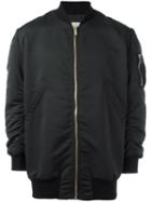 Amen Embossed Logo Bomber Jacket, Women's, Size: 42, Black, Polyester/cotton/spandex/elastane/viscose
