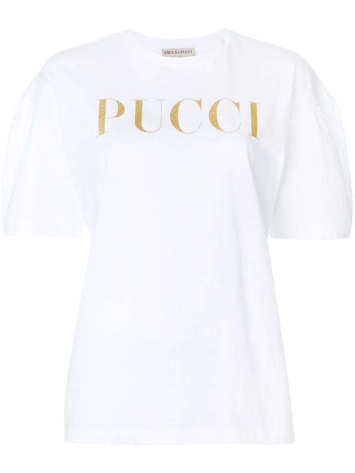 Emilio Pucci Glitter Logo T-shirt - White