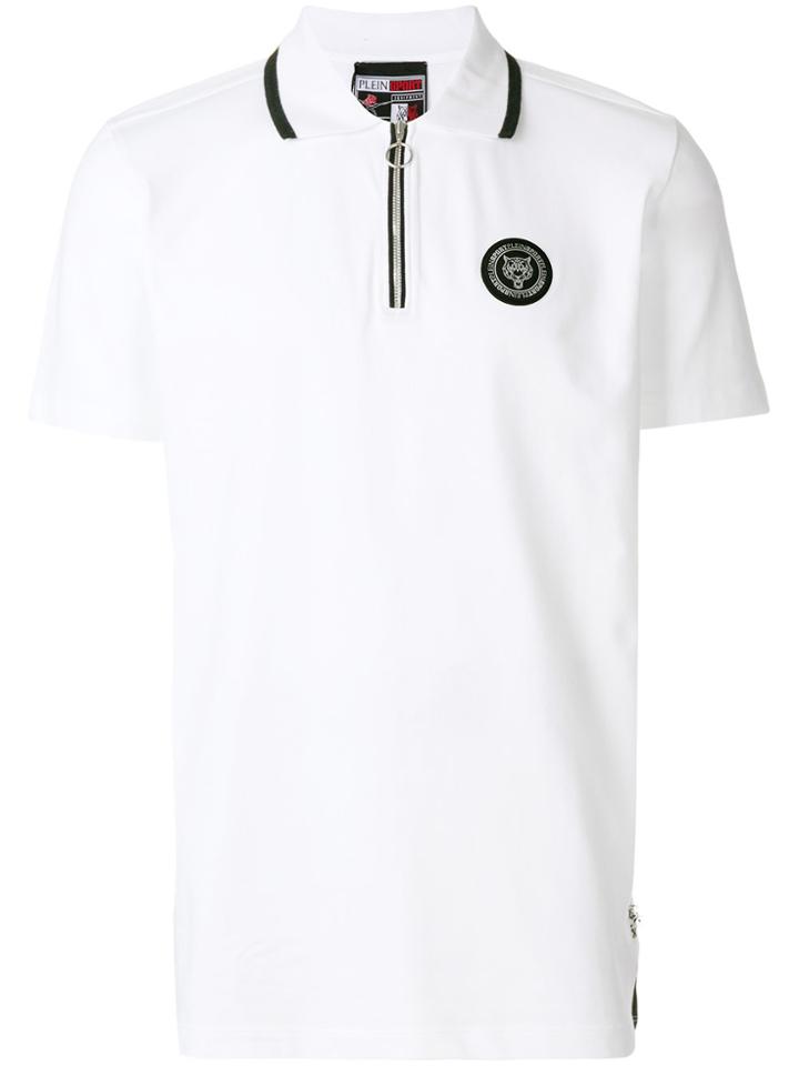 Plein Sport Zipped Polo Shirt - White