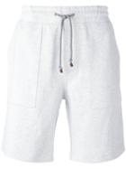 Brunello Cucinelli Drawstring Track Shorts, Men's, Size: Small, Grey, Cotton/polyamide