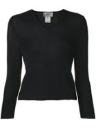 Versace Vintage Semi Sheer Lightweight Top - Black