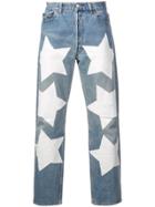 Maison Mihara Yasuhiro Straight-cut Star Jeans - Blue