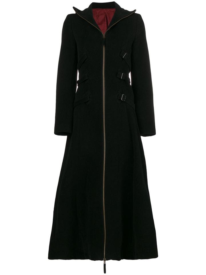 Jean Paul Gaultier Vintage Strappy Long Coat - Black