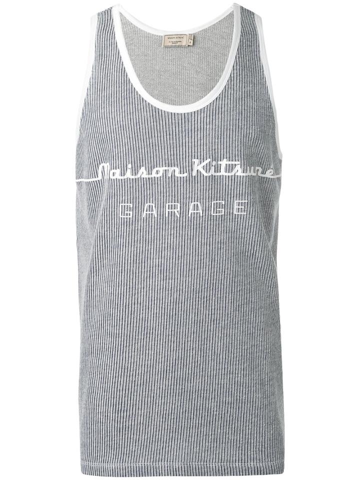 Maison Kitsuné Knitted Logo Vest, Men's, Size: Xxl, Blue, Cotton