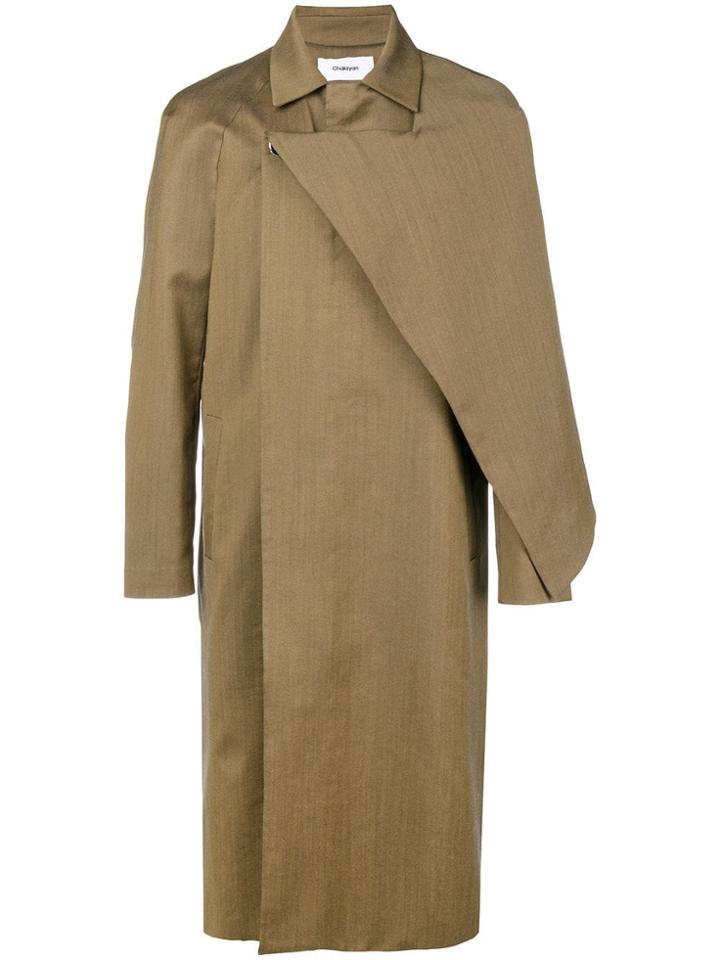Chalayan Half Cape Mac - Brown