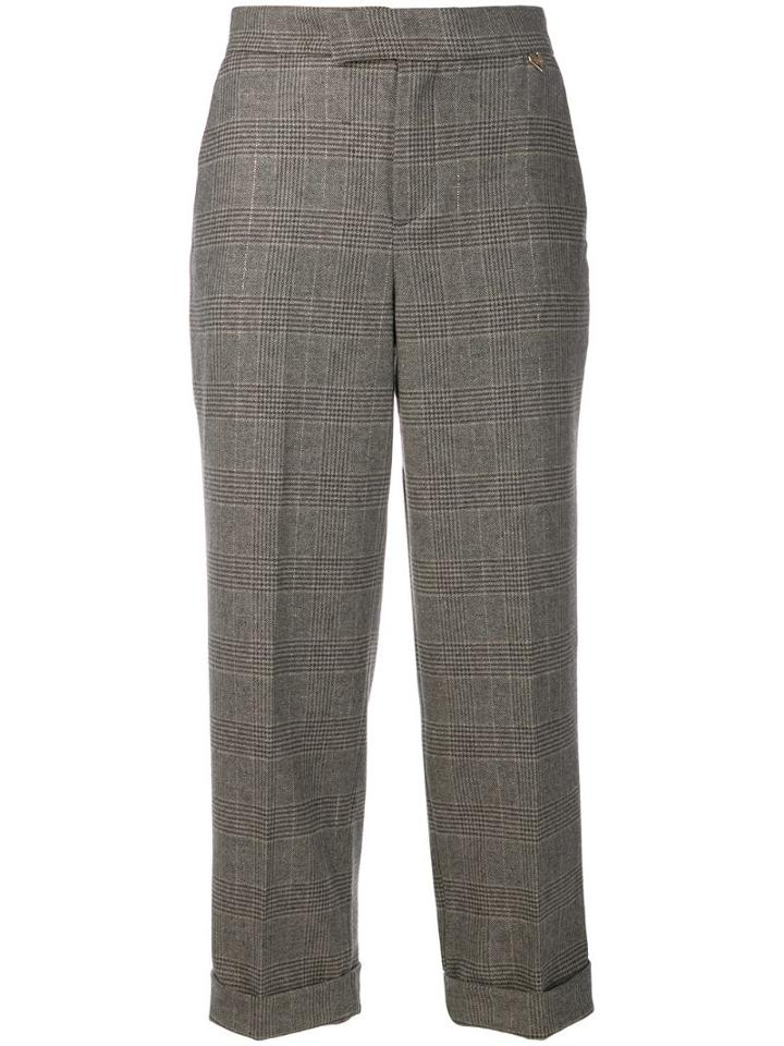 Twin-set Prince Of Wales Check Trousers - Grey
