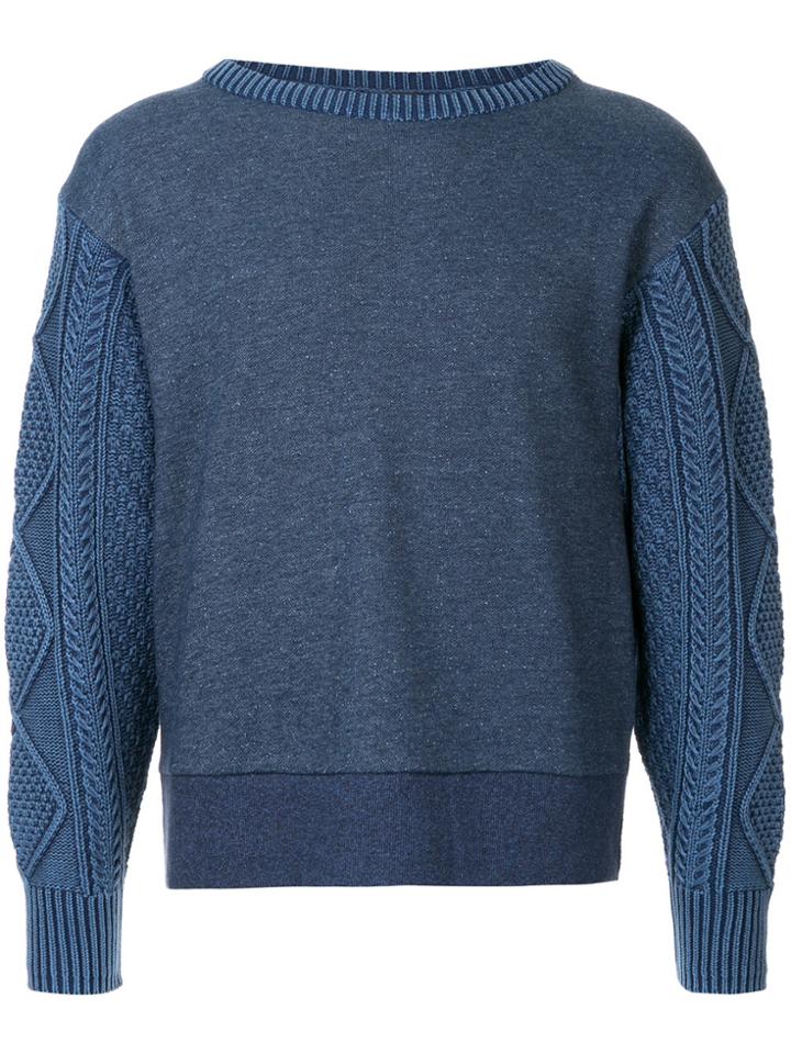 Rag & Bone Argyle Sleeve Jumper - Blue