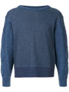 Rag & Bone Argyle Sleeve Jumper - Blue
