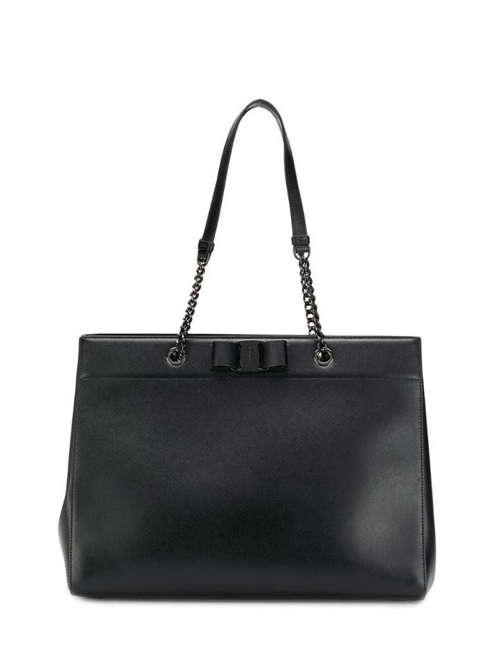 Salvatore Ferragamo Vara Bow Double Handle Bag - Black