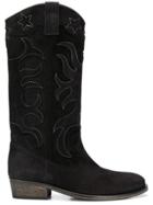 Via Roma 15 Contrast Stitch Cowboy Boots - Black