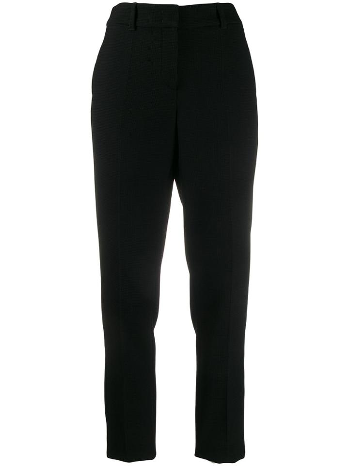 Emporio Armani Tapered Mid-rise Trousers - Black