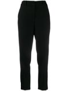 Emporio Armani Tapered Mid-rise Trousers - Black