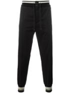 Dolce & Gabbana Drawstring Track Pants, Men's, Size: 52, Black, Cotton/spandex/elastane/polyamide
