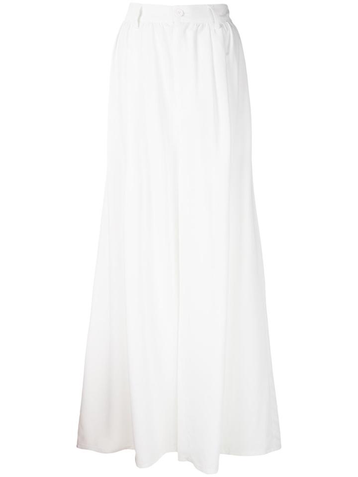 Mm6 Maison Margiela High-waisted Palazzo Trousers - White