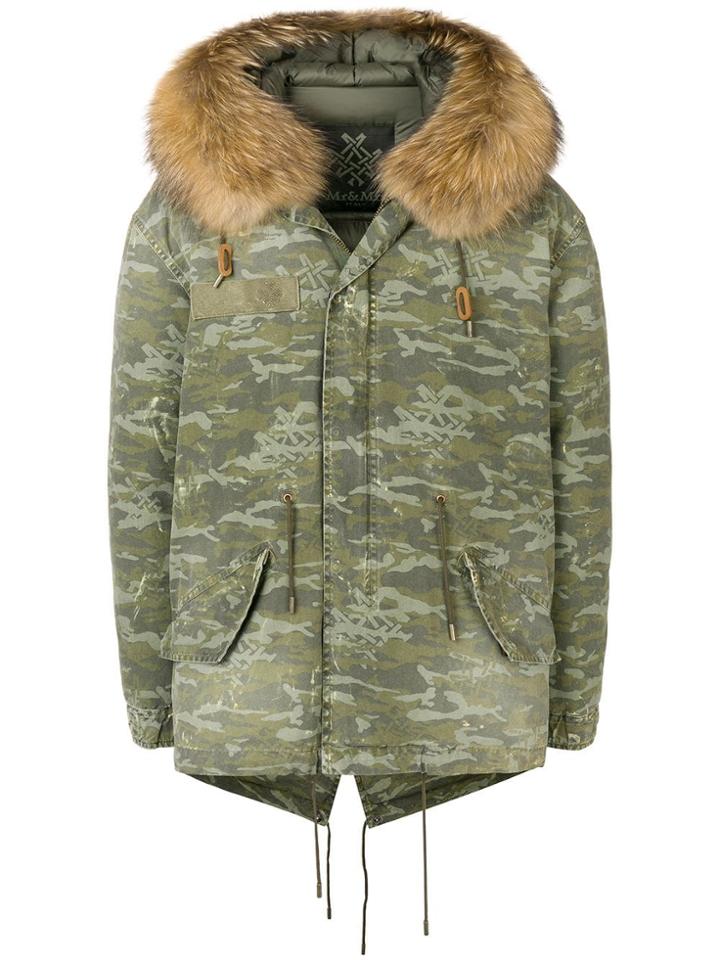 Mr & Mrs Italy Camouflage Print Parka Coat - Green