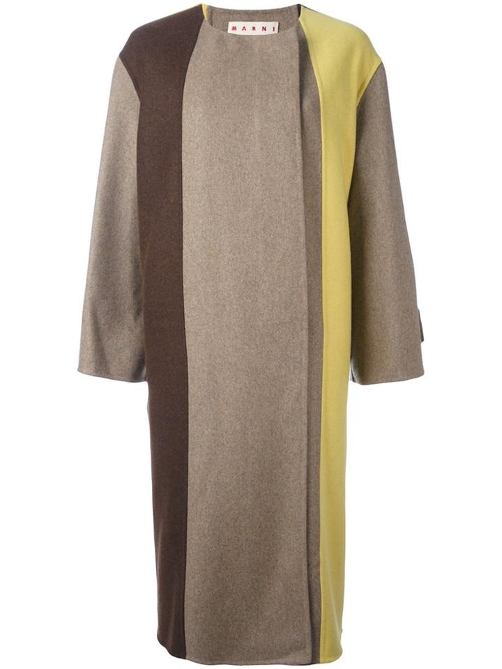 Marni Striped Coat - Nude & Neutrals
