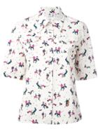 Ps By Paul Smith - Printed Shortsleeved Shirt - Women - Cotton - 40, Nude/neutrals, Cotton