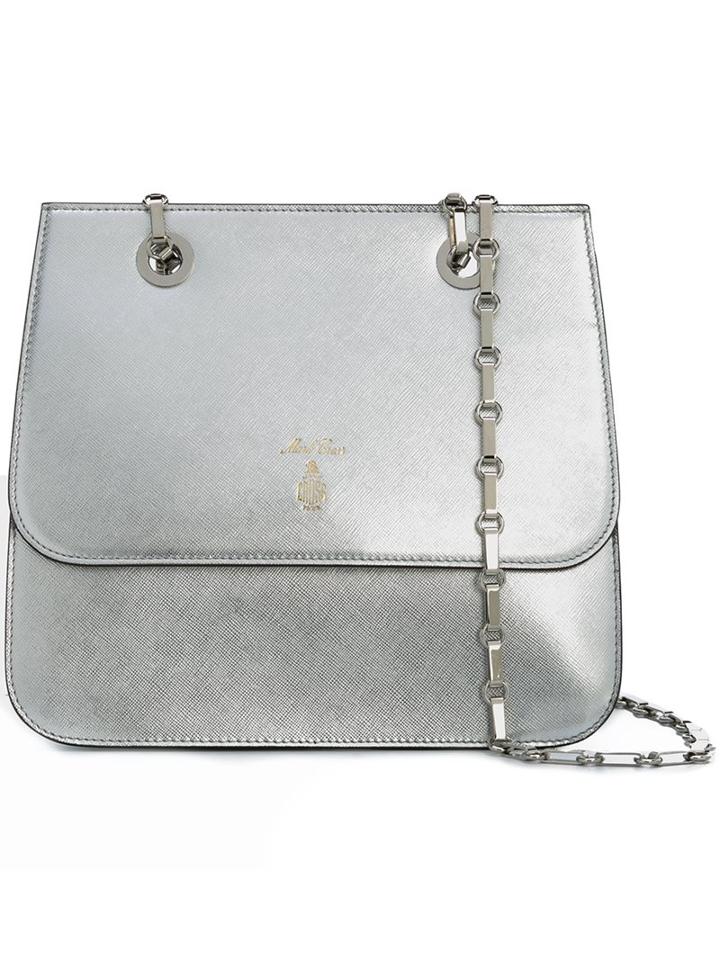 Mark Cross Chain Strap Shoulder Bag, Women's, Grey