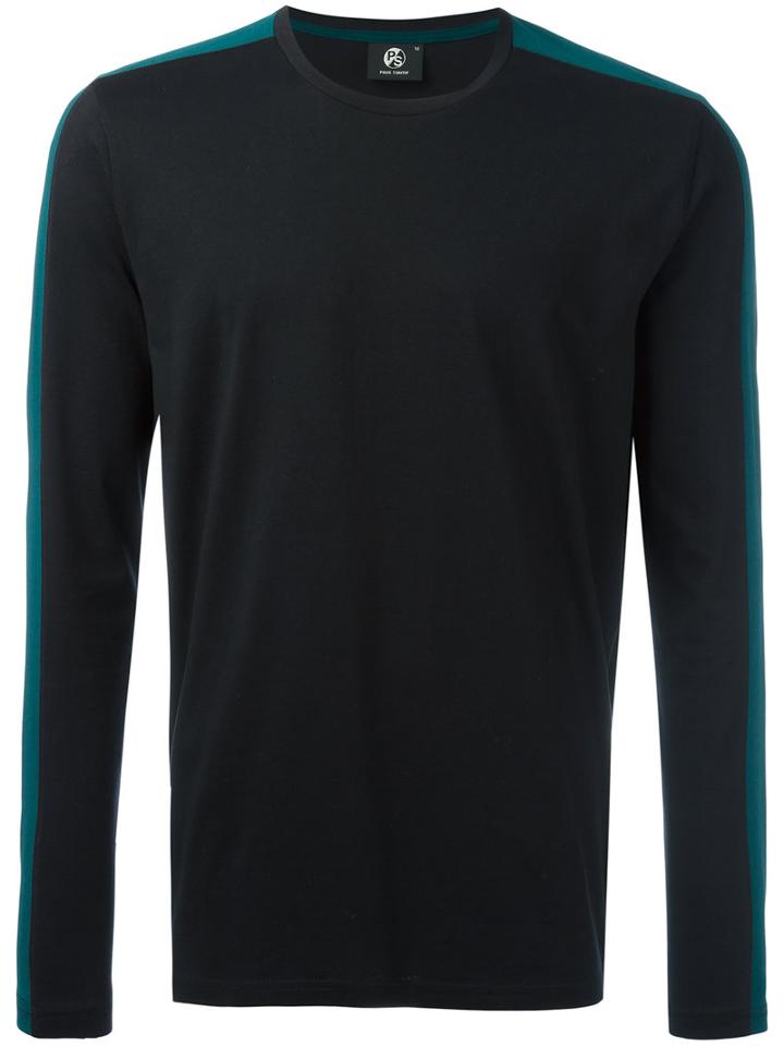 Ps By Paul Smith Contrast Stripe T-shirt, Men's, Size: Large, Black, Organic Cotton
