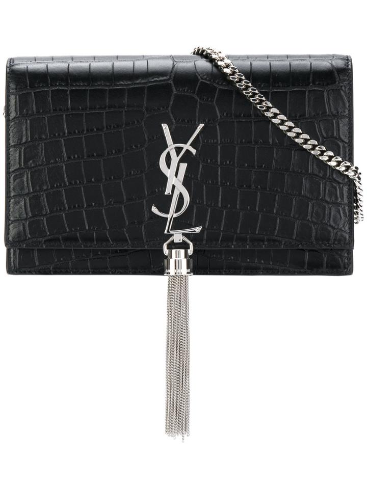 Saint Laurent Small Classic Kate Tassel Chain Wallet - Black